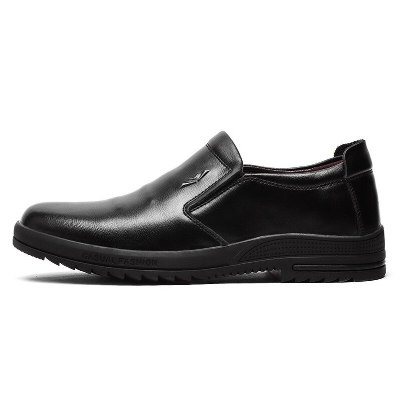 Män Bekväm Äkta Läder Halkbeständiga Slip On Business Casual Skor