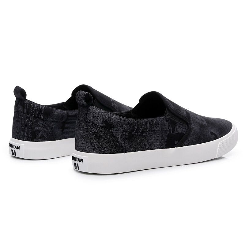 Män Canvas Andas Slip On Comfy Casual Court Flat Shoes