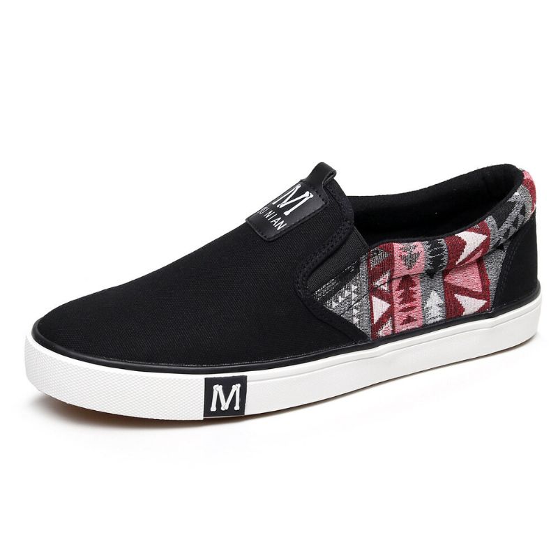 Män Canvas Andas Slip On Halkfria Mjuka Casual Court Skor