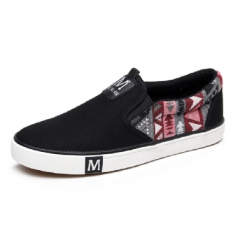 Män Canvas Andas Slip On Halkfria Mjuka Casual Court Skor