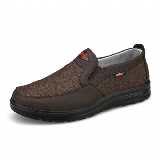 Män Comfy Bärbar Andas Tyg Elastisk Slip On Casual Walking Skor