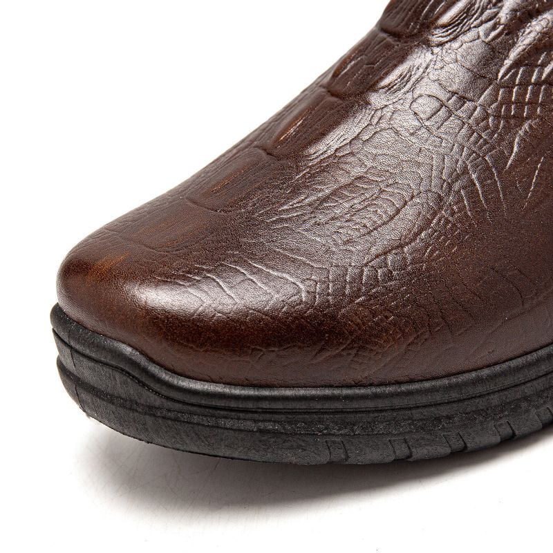 Män Crocodile Embrossed Casual Business Slip On Shoes