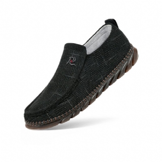 Män Gammal Peking Style Tyg Handsömmar Slip On Casual Skor