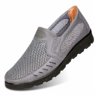 Män Mesh Andas Ihålig Halkfri Mjuk Sula Slip On Casual Skor