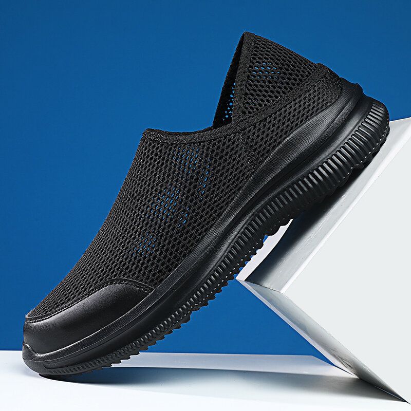 Män Mesh Andas Mjuk Sula Bekväm Tvåvägs Slip On Casual Walking Skor