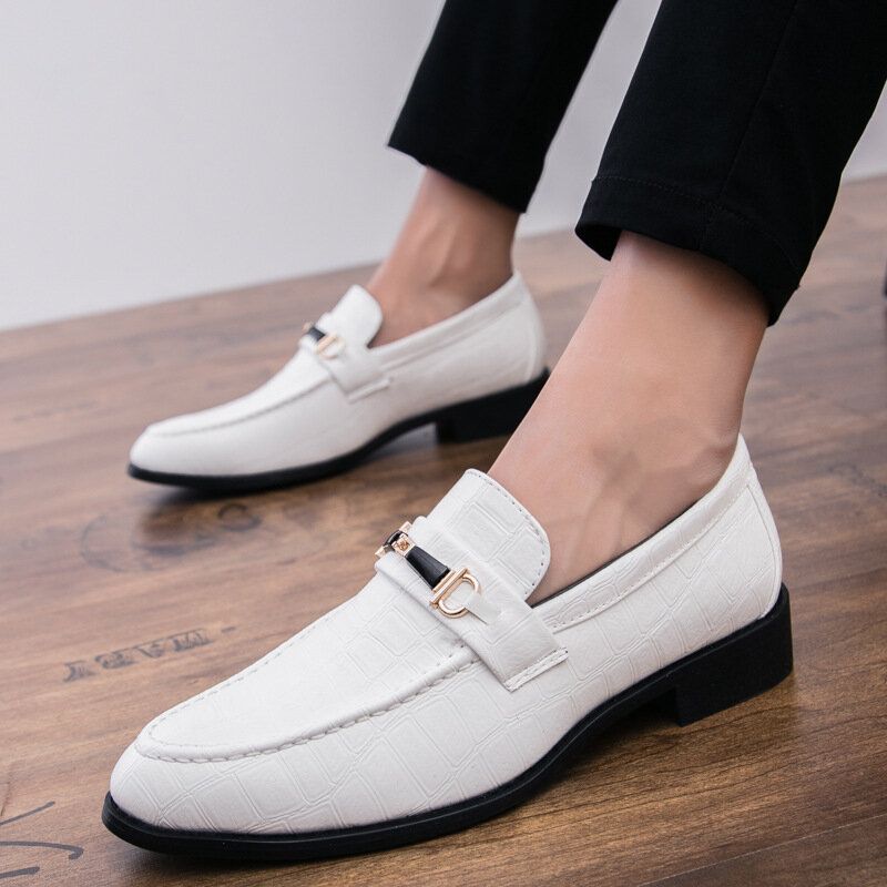 Män Microfiber Läder Andas Mjuk Sula Slip On Klassiska Solida Casual Business Skor