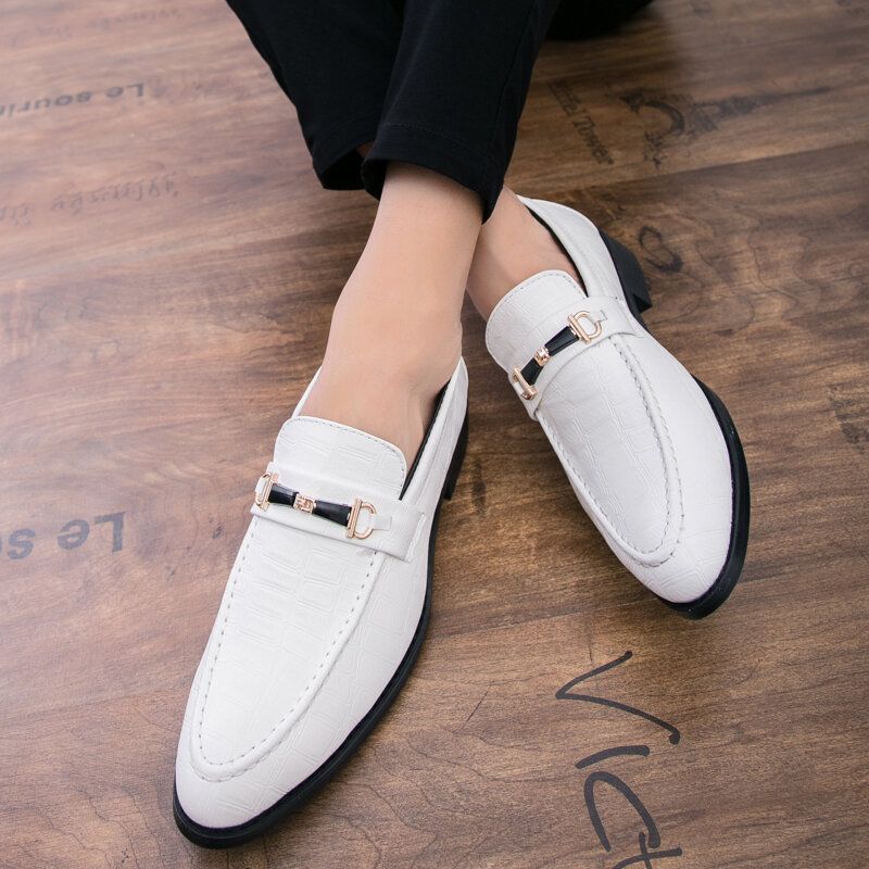 Män Microfiber Läder Andas Mjuk Sula Slip On Klassiska Solida Casual Business Skor