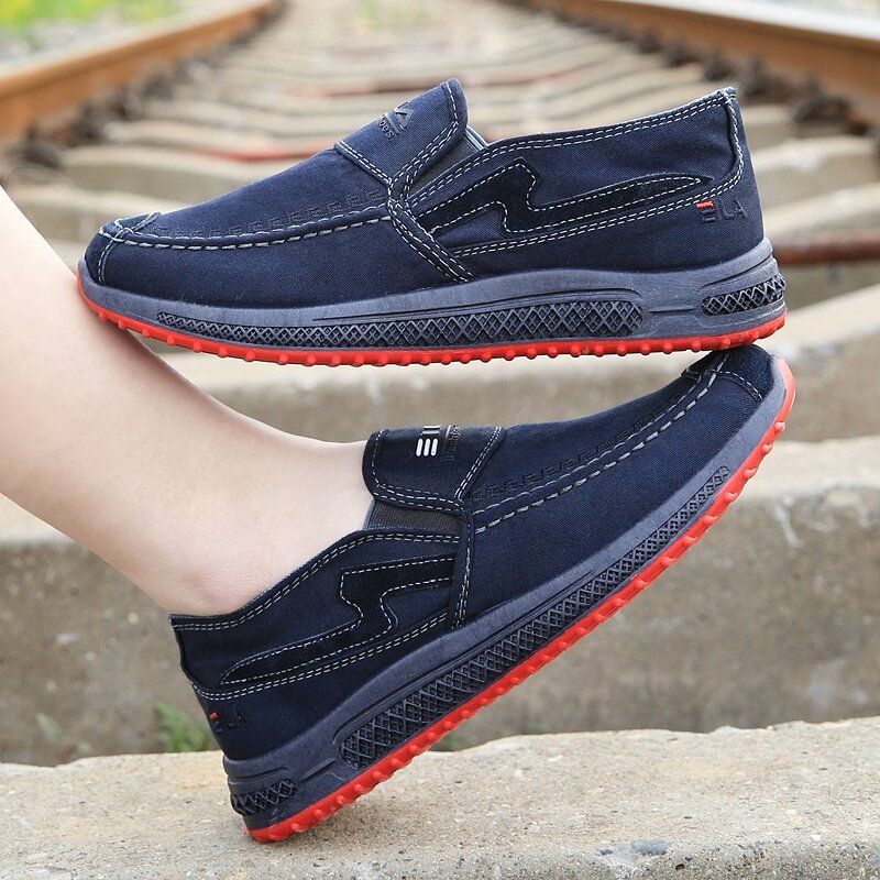 Män Old Peking Comfy Andas Slip On Casual Canvas Skor