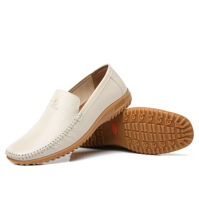 Män Pure Color Pu Slip On Casual Driving Shoes