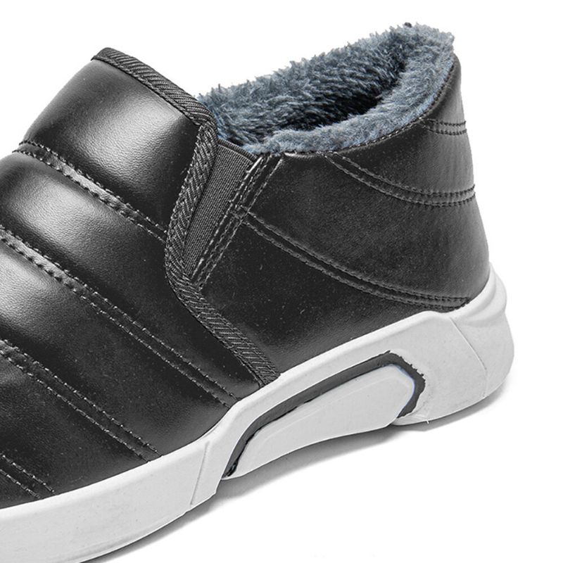 Män Vinter Varmt Plysch Foder Mjuk Sula Halkbeständiga Slip-on Casual Skor