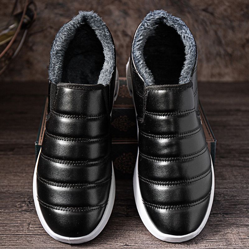 Män Vinter Varmt Plysch Foder Mjuk Sula Halkbeständiga Slip-on Casual Skor