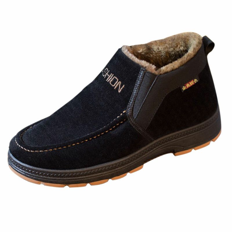 Mjuk Sula För Män Bekväm Slip-on Plus Velvet Thicken Varm Vinter Casual Bomullsskor