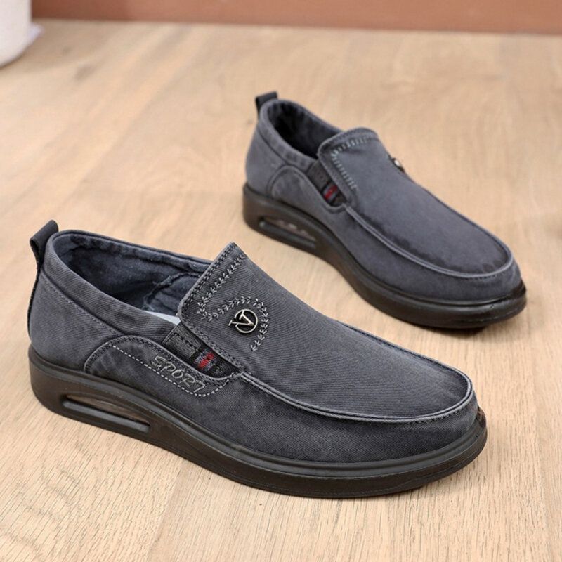 Mjuk Sula Som Andas För Män Halkfri Comfy Slip On Old Peking Casual Shoes