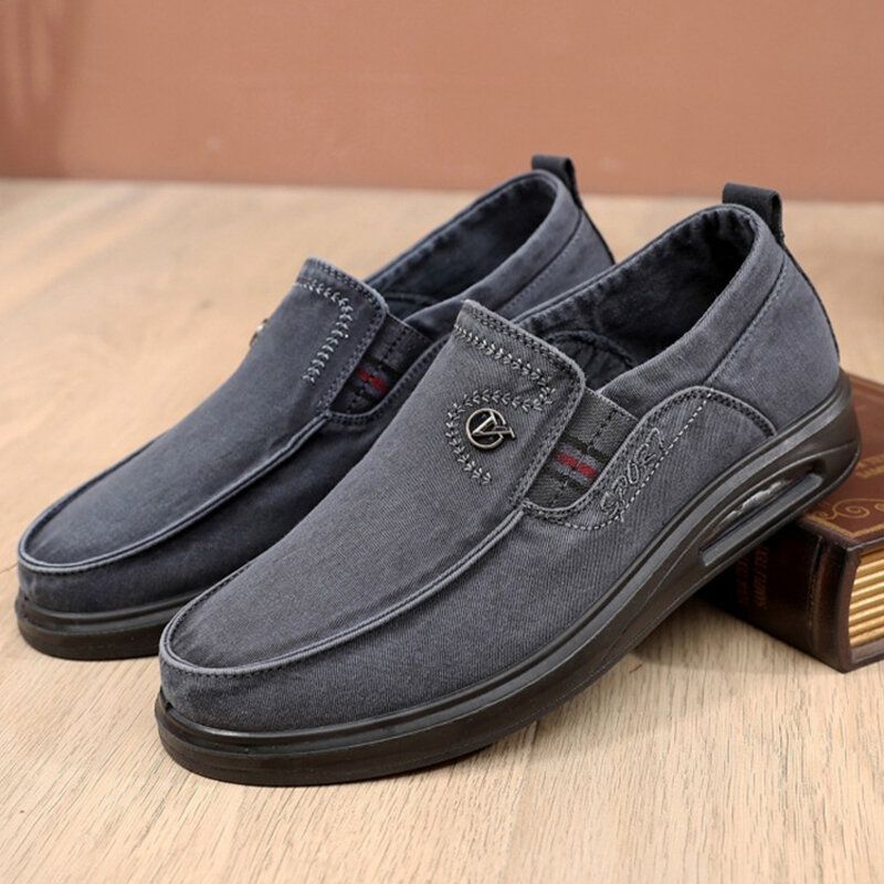 Mjuk Sula Som Andas För Män Halkfri Comfy Slip On Old Peking Casual Shoes