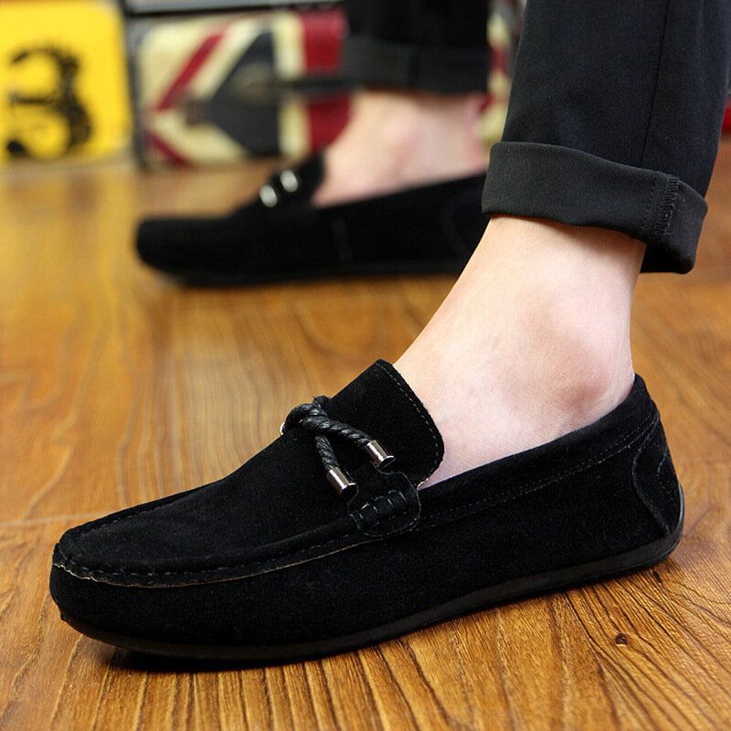 Mjuka Sula För Män För Körcanvas Slip On Casual Loafers Skor