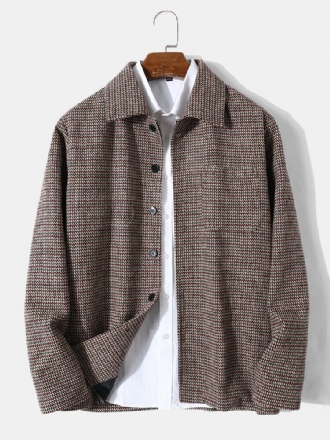 Herr Button Up Pocket Lapel Brazer Suit Coat Casual Jackor