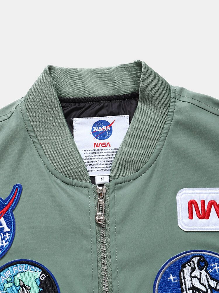 Män Astronaut Icon Pattern Nasa Baseball Collar Outdoor Jackor