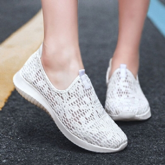 Casual Stickade Slip On Walking Flat Sneakers För Kvinnor