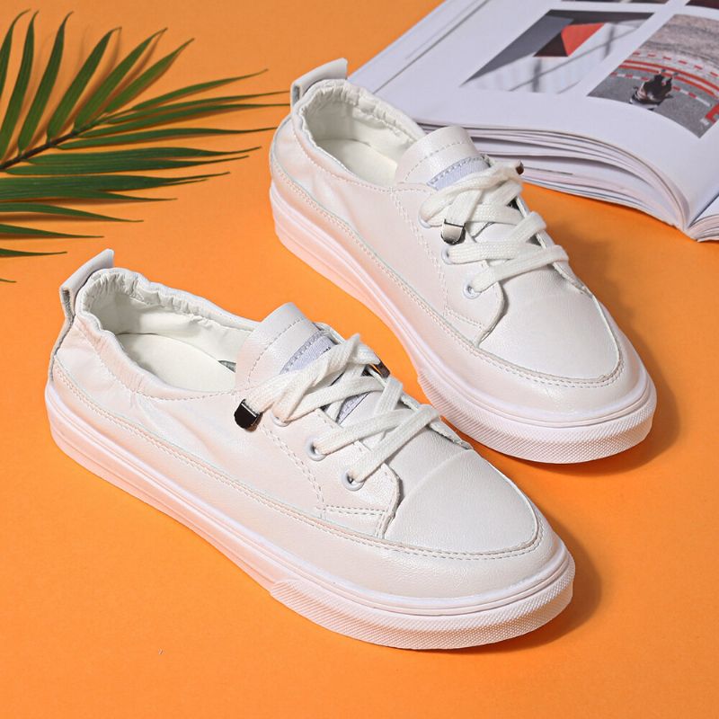 Dam Casual Bekväm Mjuk Sula White Court Sneakers