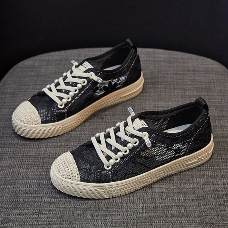 Dam Casual Dragsko Espadrilles Bekväma Ventilerande Mesh Sneakers