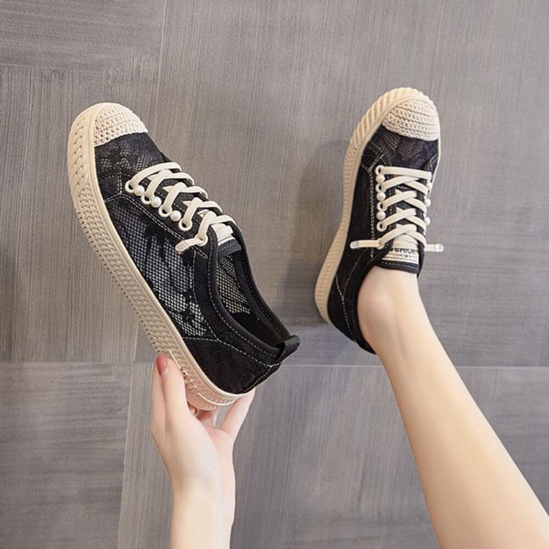 Dam Casual Dragsko Espadrilles Bekväma Ventilerande Mesh Sneakers