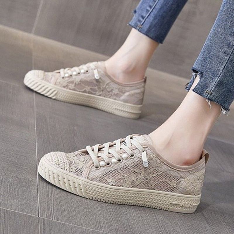 Dam Casual Dragsko Espadrilles Bekväma Ventilerande Mesh Sneakers