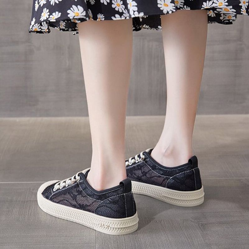 Dam Casual Dragsko Espadrilles Bekväma Ventilerande Mesh Sneakers