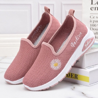 Dam Daisy Decor Mesh Comfy Andas Casual Slip On Sneakers