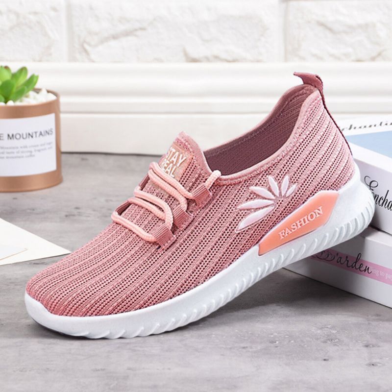 Dam Lättvikt Bekväm Andas Mesh Slip On Flat Sneakers