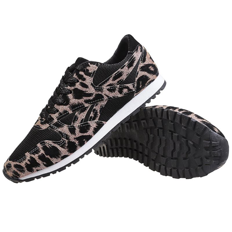 Dam Splicing Mesh Comfy Andas Casual Leopard Sneakers