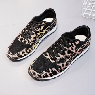 Dam Splicing Mesh Comfy Andas Casual Leopard Sneakers