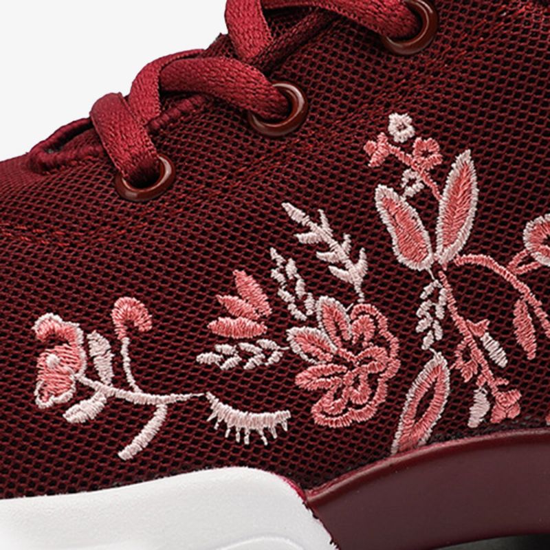 Damer Casual Broderi Blommor Stickade Lätta Ventilerande Sneakers