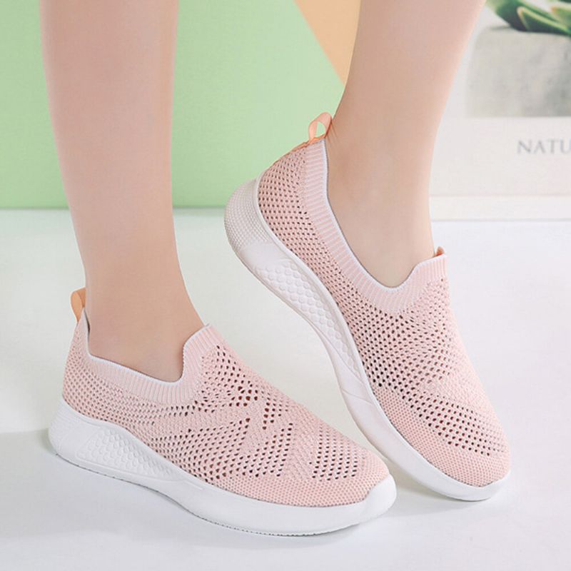 Kvinnor Casual Andas Halkfri Mesh Slip-on Sneakers