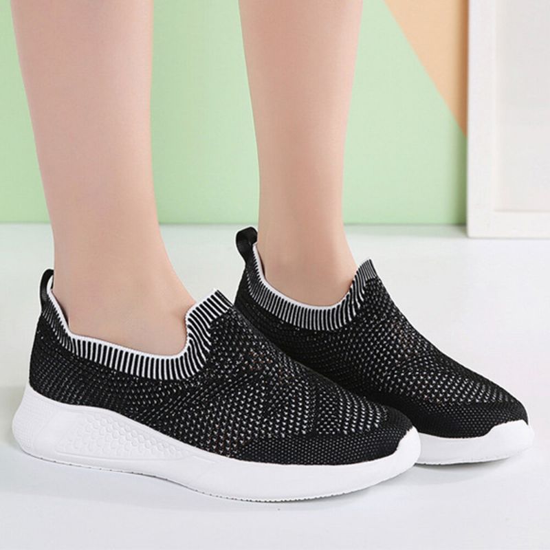 Kvinnor Casual Andas Halkfri Mesh Slip-on Sneakers