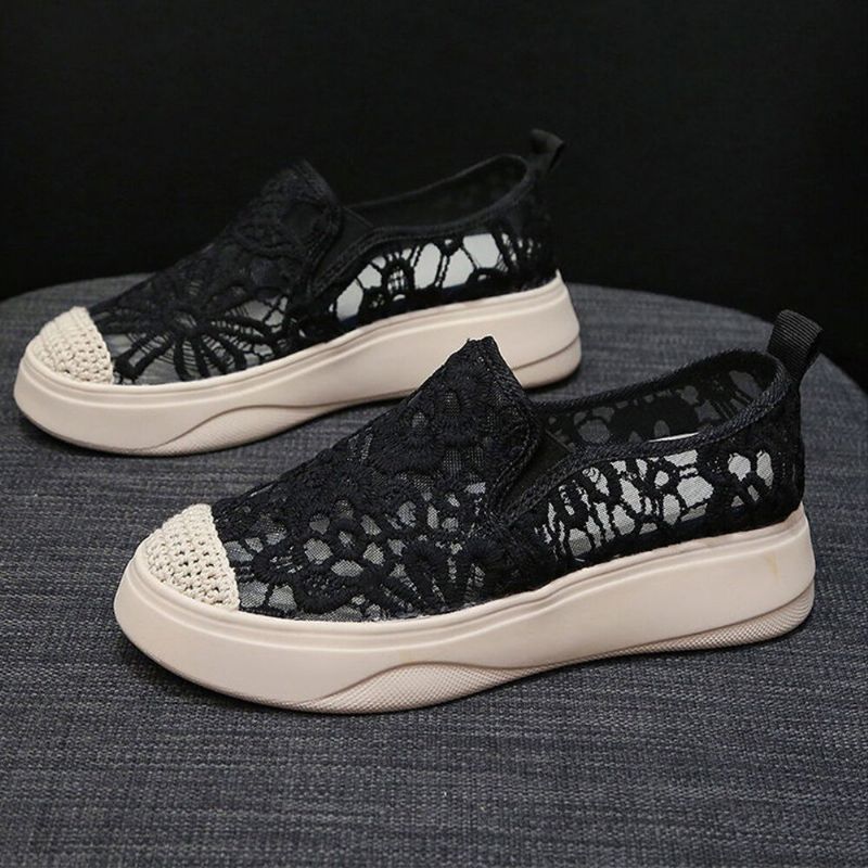 Kvinnor Casual Blommig Broderade Lazy Sneakers