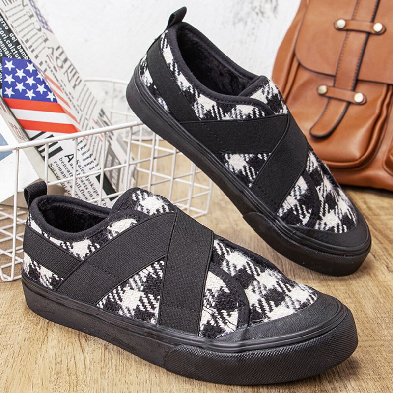 Kvinnor Casual Canvas Elastiskt Band Slip-on Court Sneakers