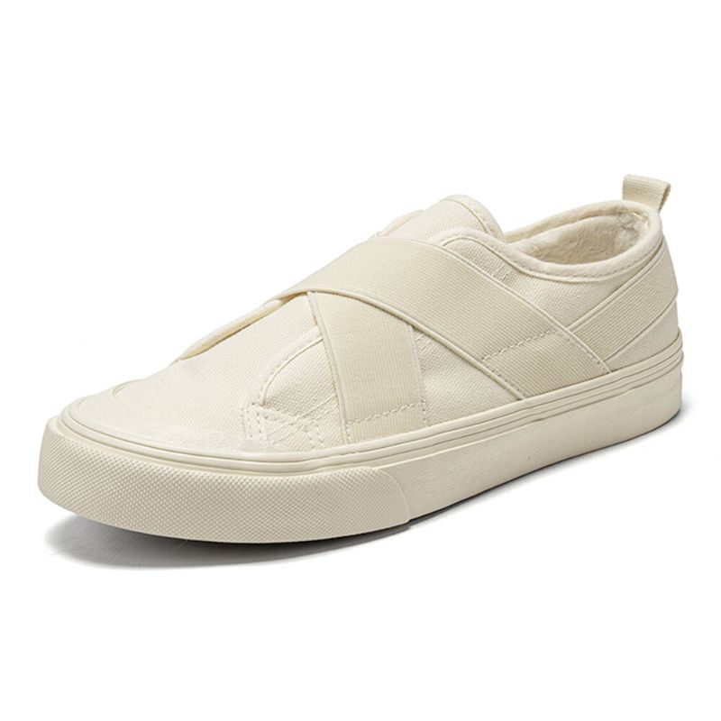 Kvinnor Casual Canvas Elastiskt Band Slip-on Court Sneakers