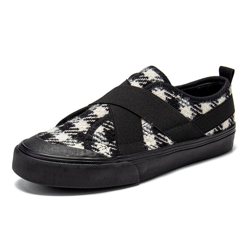 Kvinnor Casual Canvas Elastiskt Band Slip-on Court Sneakers