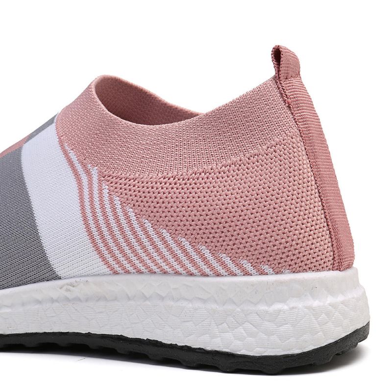 Kvinnor Casual Lätt Mesh Färg Sömmar Slip On Sneakers