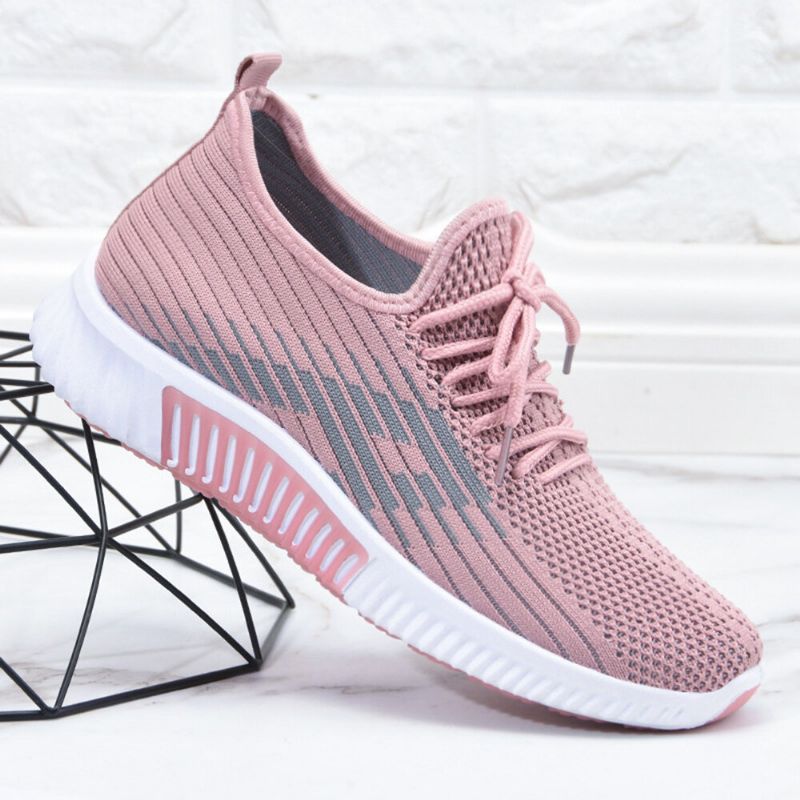 Kvinnor Casual Mesh Andas Mjuka Halksäkra Platta Sneakers