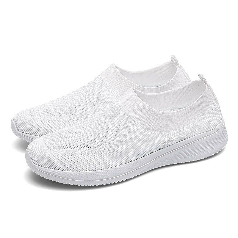 Kvinnor Casual Non-slip Kintted Bekväma Sneakers Med Mjuka Hål