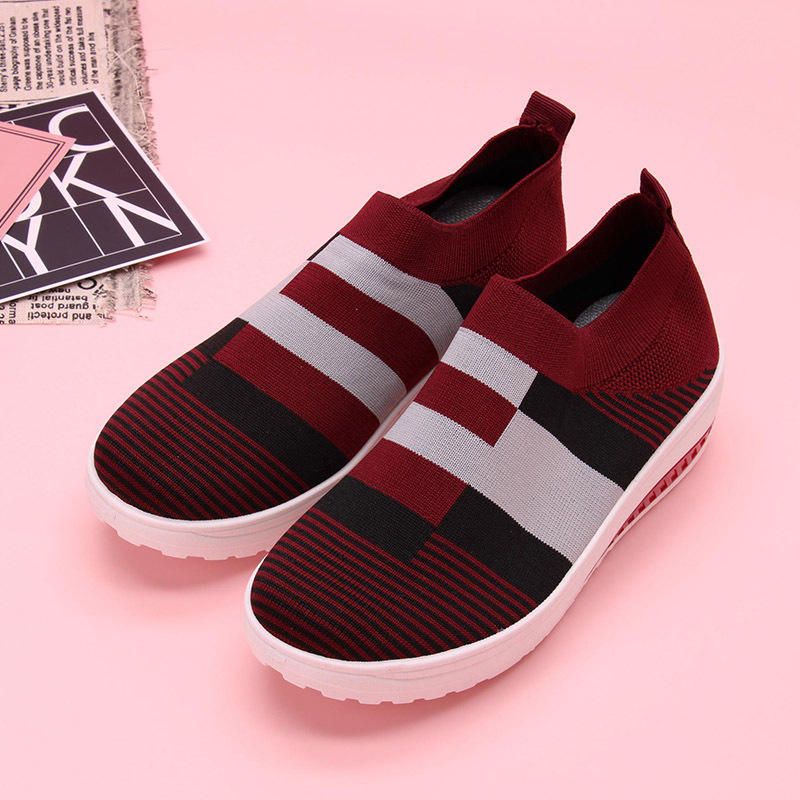 Kvinnor Casual Sock Skor Andas Mesh Platform Sneakers