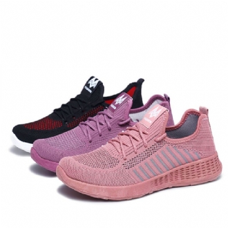 Kvinnor Color Block Mesh Snörning Sport Casual Flat Shoes