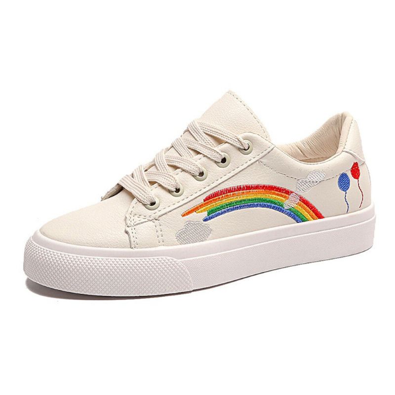 Kvinnor Low Top Rainbow Comfy Bärbara Casual Flat Court Sneakers