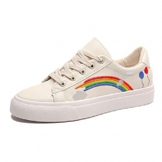 Kvinnor Low Top Rainbow Comfy Bärbara Casual Flat Court Sneakers