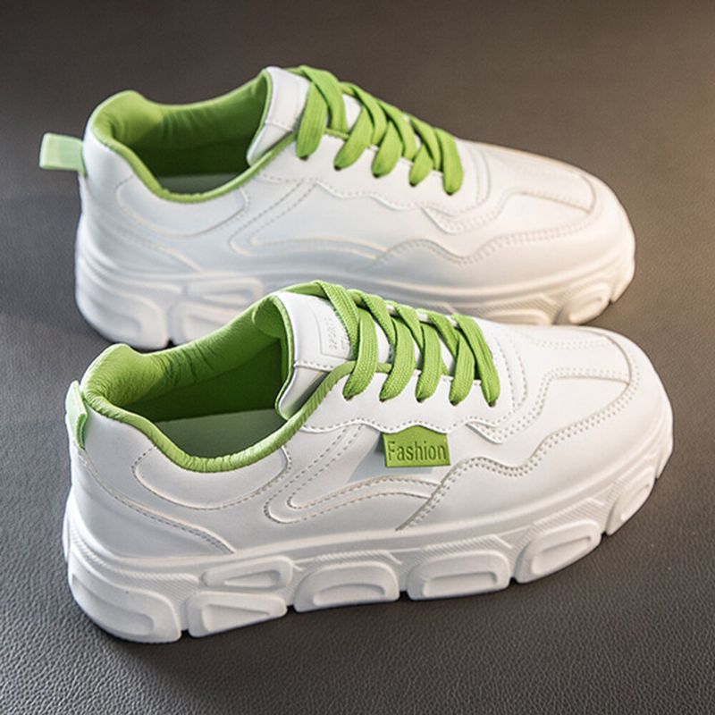 Kvinnor Med Snörning Framtill Halkbeständiga Casual Chunky Sneakers