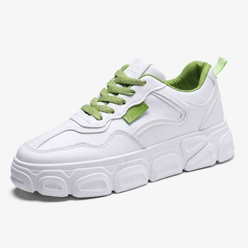 Kvinnor Med Snörning Framtill Halkbeständiga Casual Chunky Sneakers