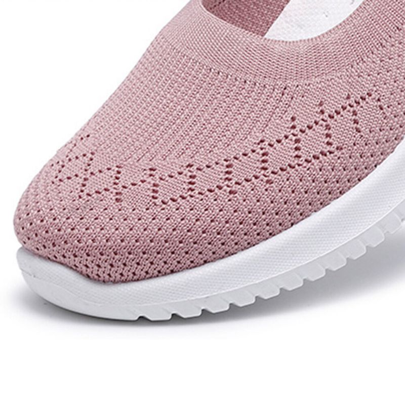 Kvinnor Mesh Andas Lätt Slip On Lazy Casual Flat Walking Skor