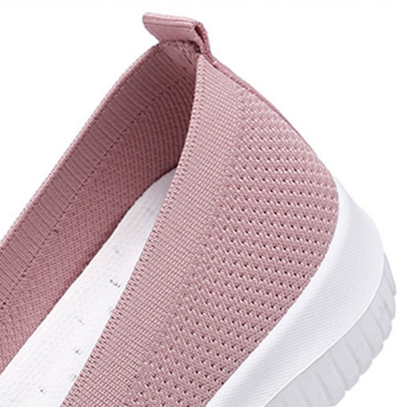 Kvinnor Mesh Andas Lätt Slip On Lazy Casual Flat Walking Skor