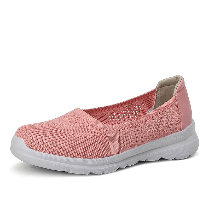 Kvinnor Mesh Andas Slip On Soft Sole Casual Sneakers